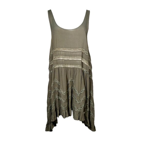 Free People Dresses & Skirts - Intimately Free People Trapeze Voile Lace Slip Dress M Babydoll Fairy Polka Dot